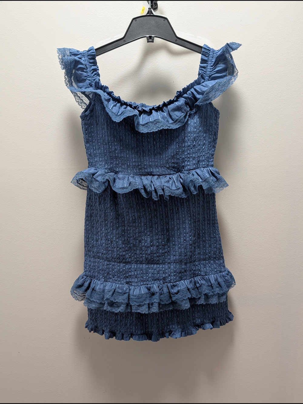 Tularosa Blue Ruffled Smocked Dress